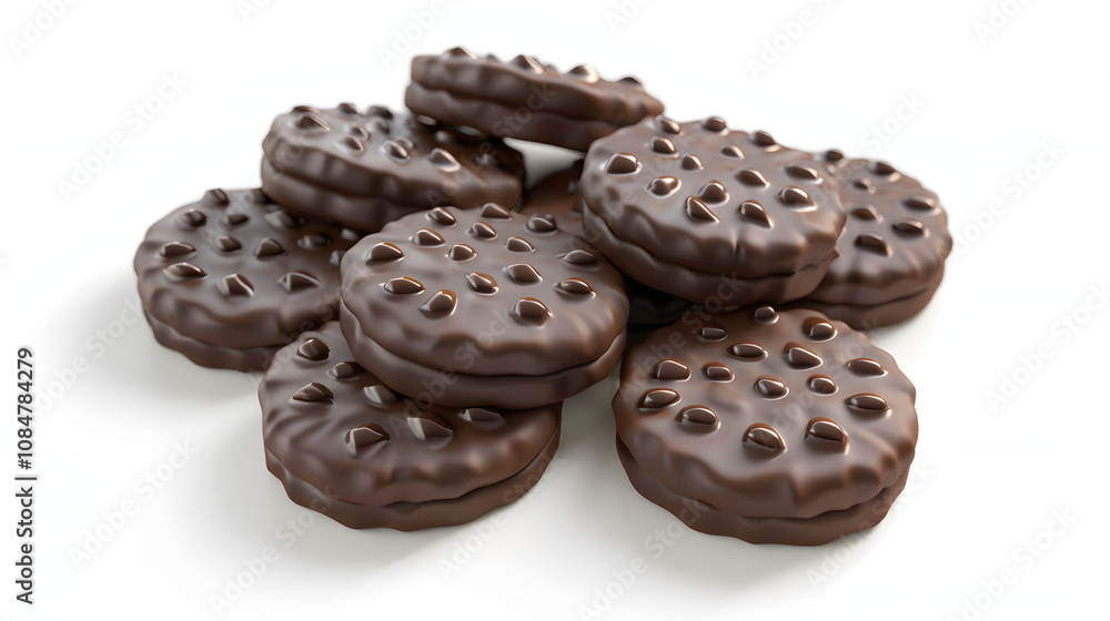 Chocolate Cookies isometric Cartoon 3D Chocolate Cookies isometric Cartoon 3D