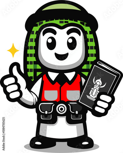 arabian tour guide mascot vector 