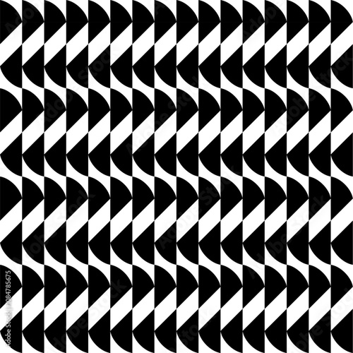 Obraz na płótnie Seamless pattern with geometric motifs in black and white. Vector illustration. w salonie