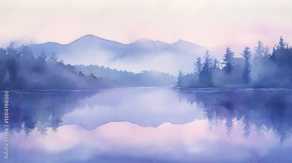 Gentle watercolor gradient in tones of indigo and lavender Gentle watercolor gradient in tones of indigo and lavender