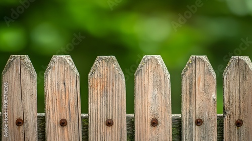 Rustic Wooden Fence Weathered Picket Garden Fence Rural Countryside Nature Background