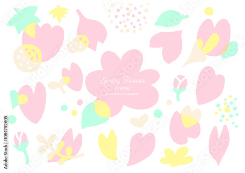 Wallpaper Mural 桜の花びらと春の草花水彩イラストの背景素材ソフトなパステルカラー Torontodigital.ca
