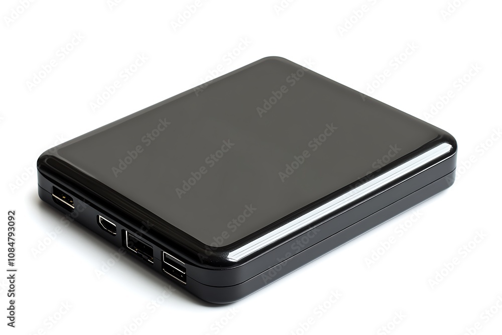 External hard drive isolated on white background, close up External hard drive isolated on white background, close up