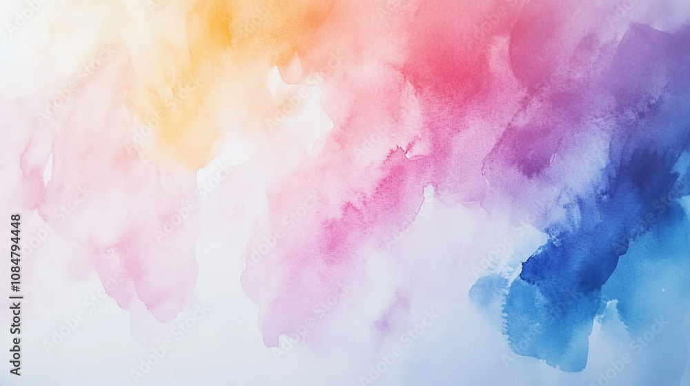 Fototapeta premium Colorful watercolor abstract artwork with vibrant hues blending seamlessly in artistic composition
