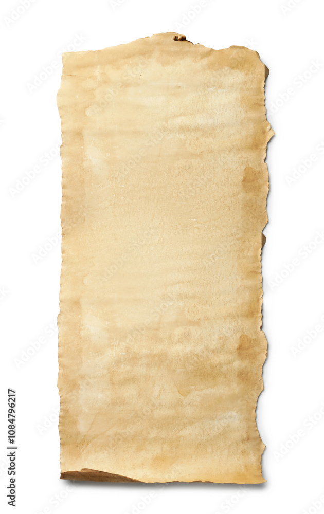 Scroll of old parchment paper isolated on white Scroll of old parchment paper isolated on white