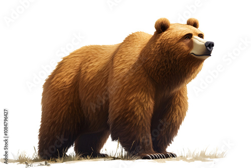 Wallpaper Mural brown bear isolated on white with transparent background, PNG file Torontodigital.ca