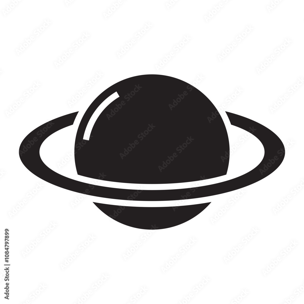 Planet Saturn with Rings icon. Planet Saturn with Rings icon.