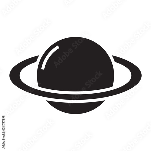 Planet Saturn with Rings icon.