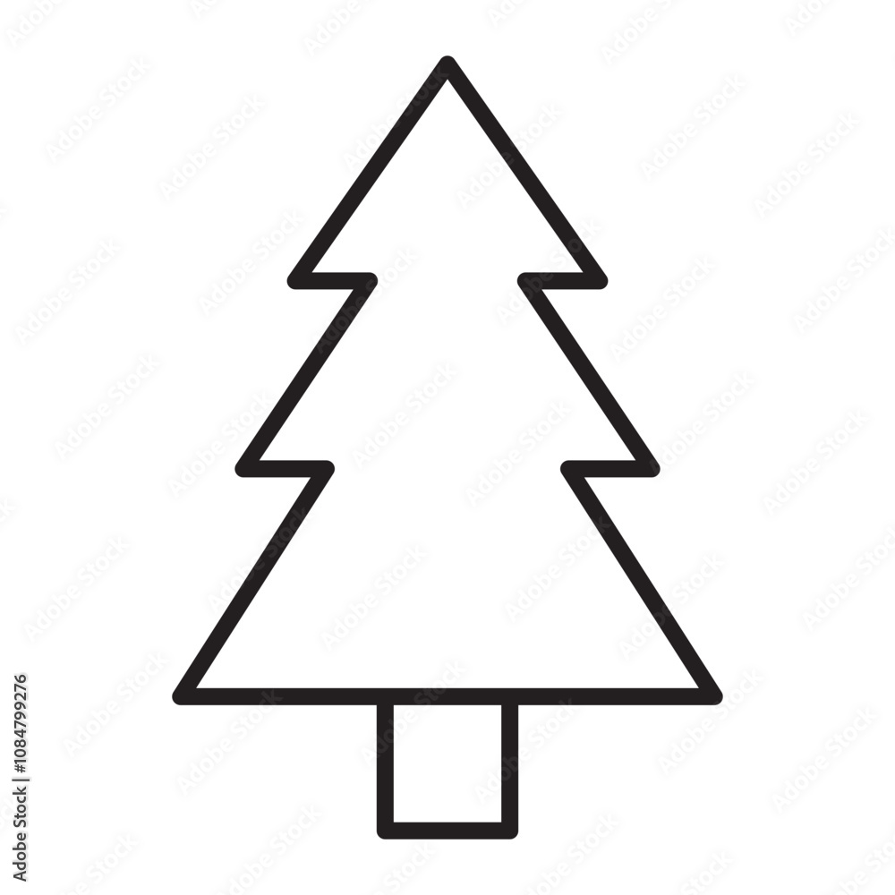 Christmas Tree line icon. Christmas Tree line icon.