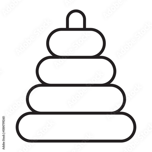 Ring Stacker Toy line icon.