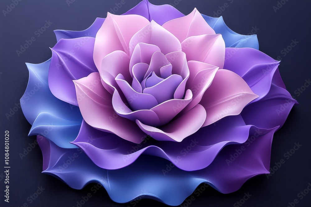 Obraz premium Vector of a close-up flower with intricate details and gradients, creating a realistic 3D look