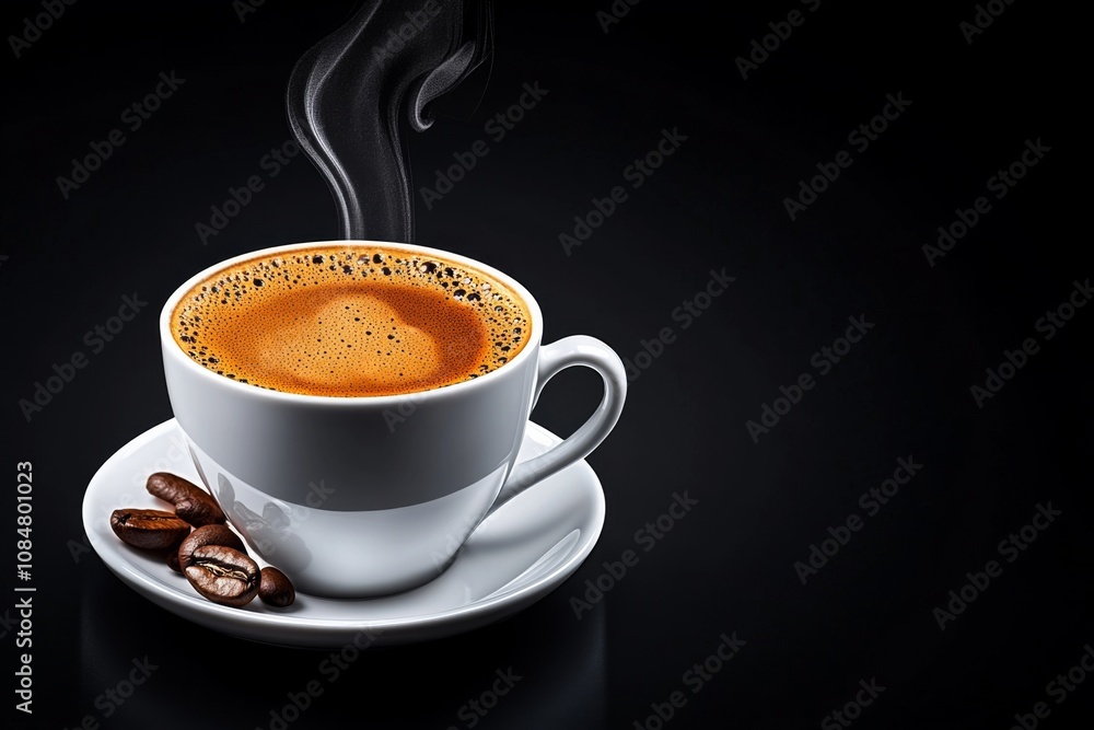 Vector illustration of a coffee cup with steam rising, detailed shading and gradient for realism Vector illustration of a coffee cup with steam rising, detailed shading and gradient for realism