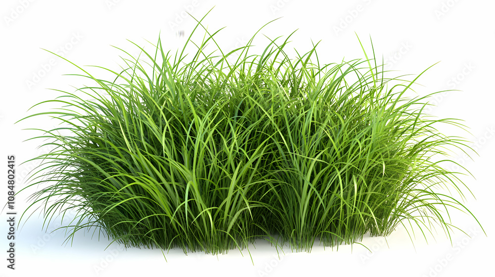 3D Render of Lush Green Grass Clump Isolated on White Background 3D Render of Lush Green Grass Clump Isolated on White Background