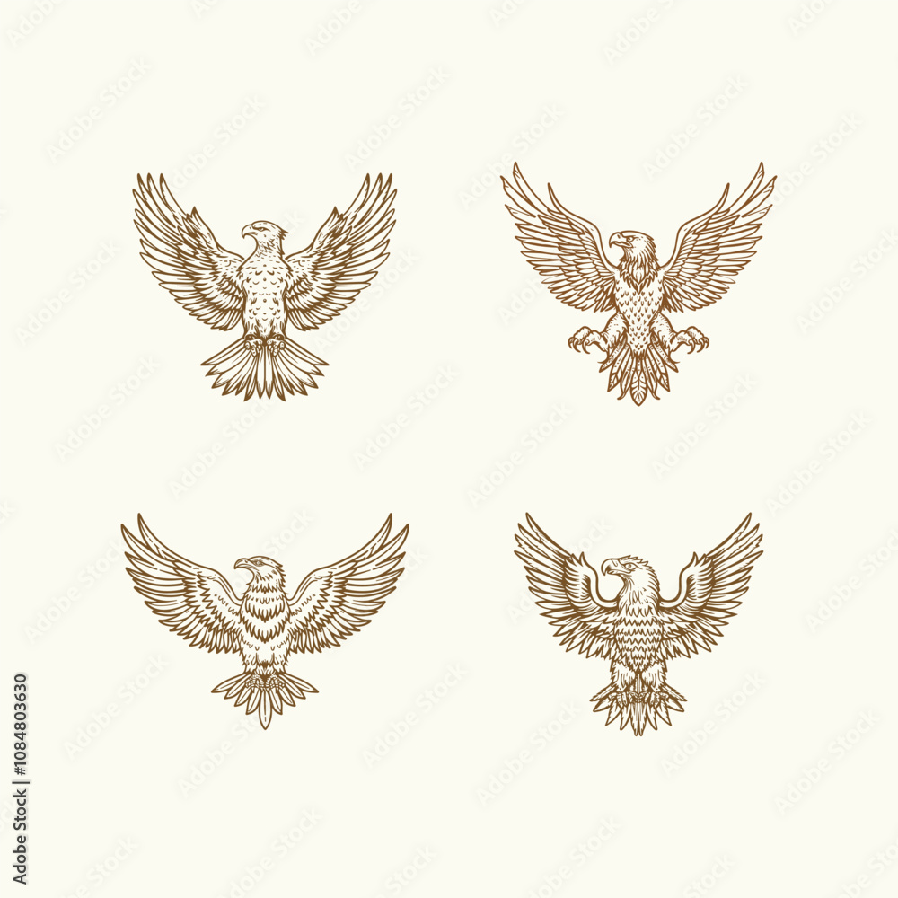 Obraz premium Royal eagle logo design vector vintage