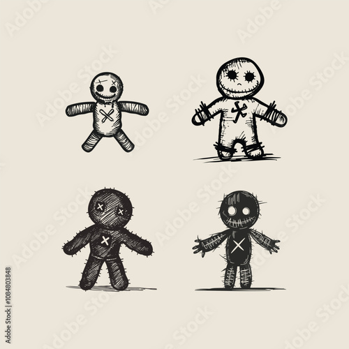 Voodoo doll design vector