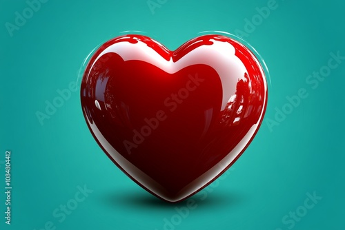 Single heart icon with subtle shading, representing the essence of Valentineâ€™s Day in a simple style photo