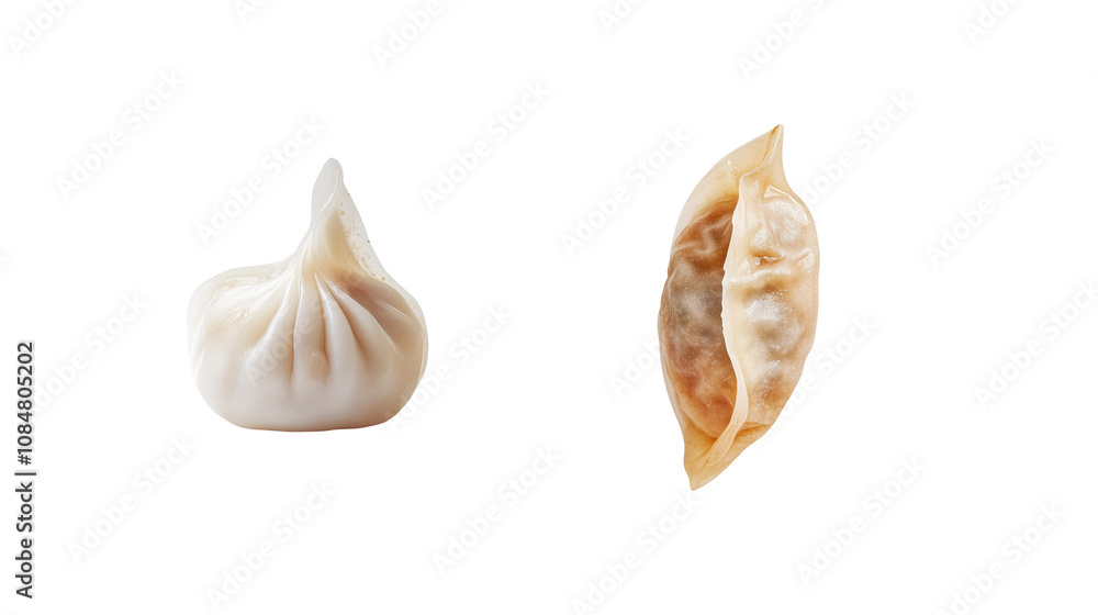 Dumplings Displaying Different Cooking Styles isolated on transparent background Dumplings Displaying Different Cooking Styles isolated on transparent background