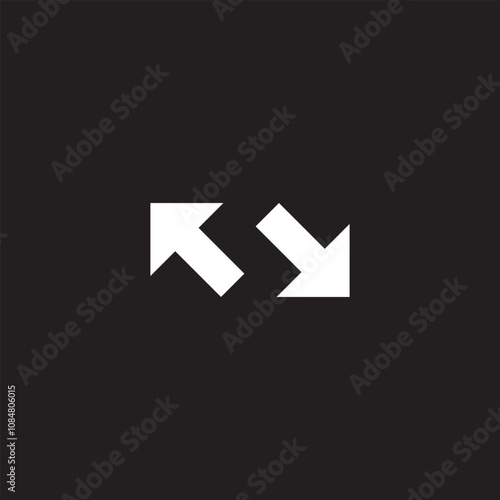 negative space logo letter S and arrow symbol vector design