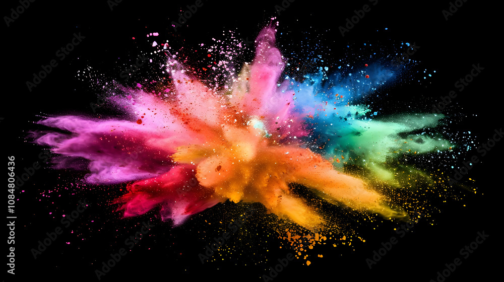 A Vibrant Burst of Color Explodes Against a Dark Background, Creating a Mesmerizing Abstract Art Piece, Perfect for Creative and Energetic Designs. A Vibrant Burst of Color Explodes Against a Dark Background, Creating a Mesmerizing Abstract Art Piece, Perfect for Creative and Energetic Designs.