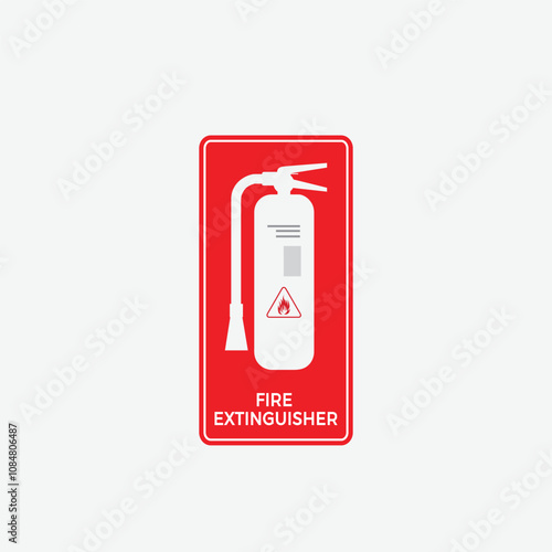 Fire extinguisher colorful flat style vector illustration