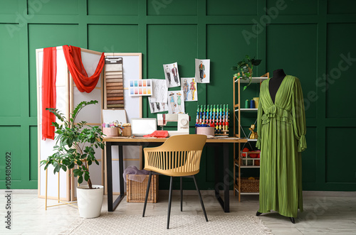 Interior of atelier with ta...