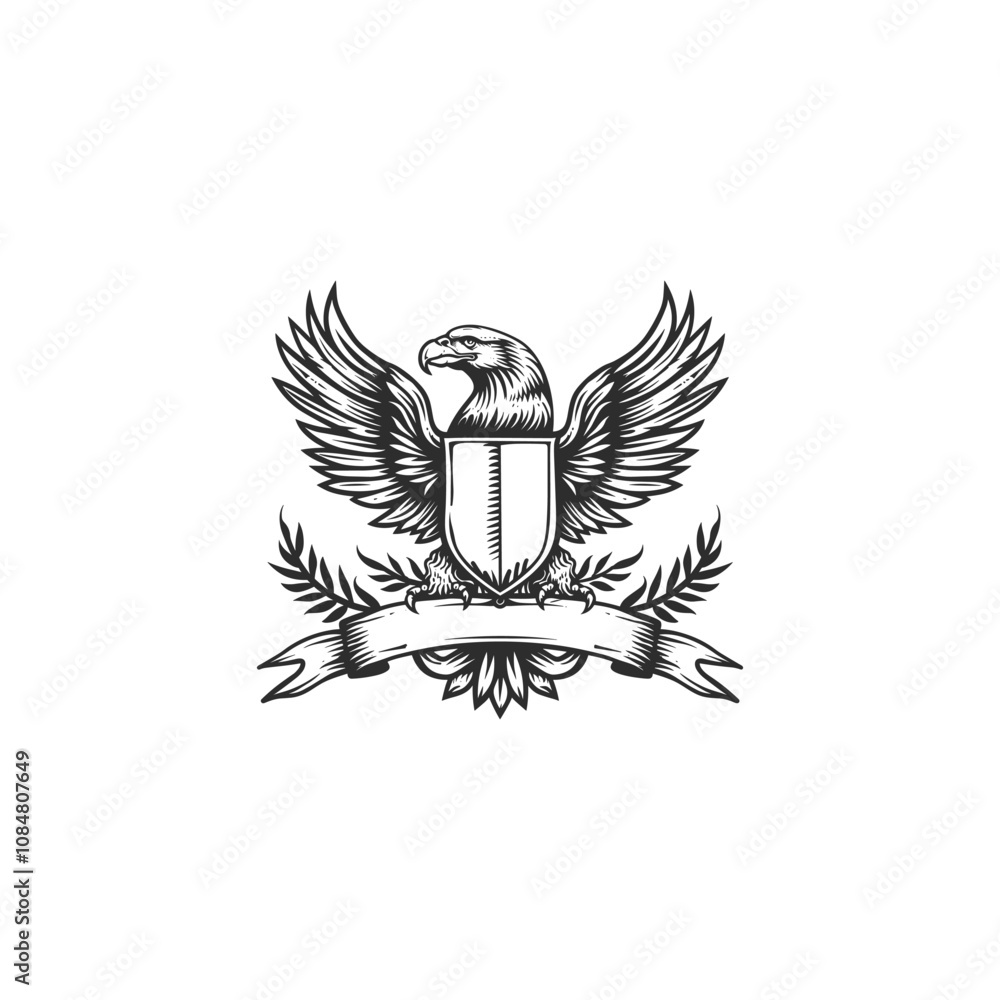 Obraz premium Royal eagle logo design vector vintage