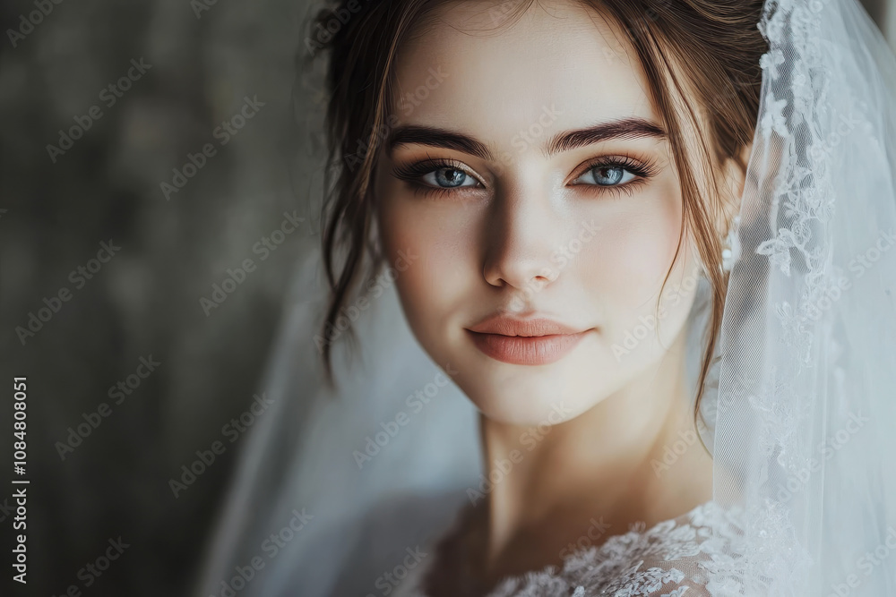 A close-up portrait of a bride in a wedding veil, showcasing beauty and elegance. A close-up portrait of a bride in a wedding veil, showcasing beauty and elegance.