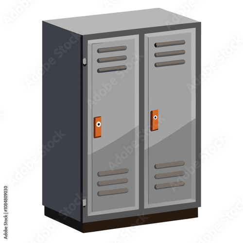 Locker Metal Cabinets vector illustration isolated on a white background