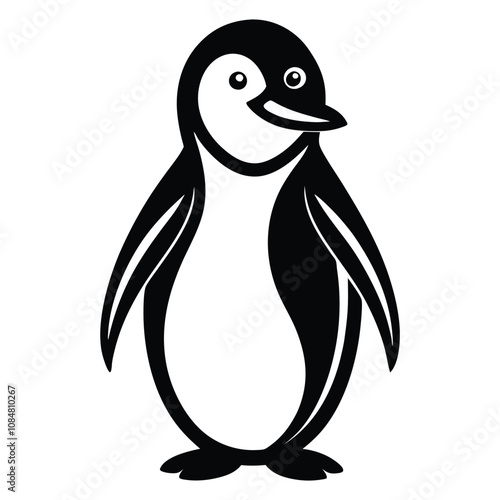 Solid color King Penguin animal vector design