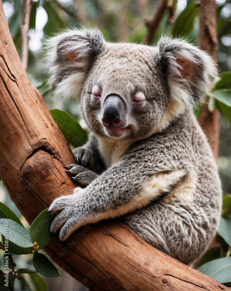 Obraz premium cute koala perched on a tree branch