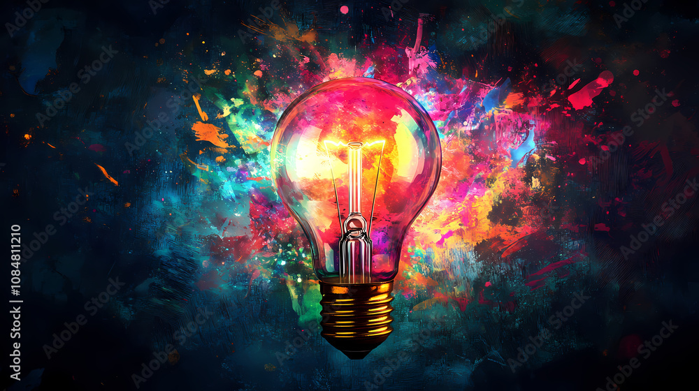 Bright lightbulb symbolizing brainstorming, solutions, and problem solving. Epiphany. Illustration Bright lightbulb symbolizing brainstorming, solutions, and problem solving. Epiphany. Illustration