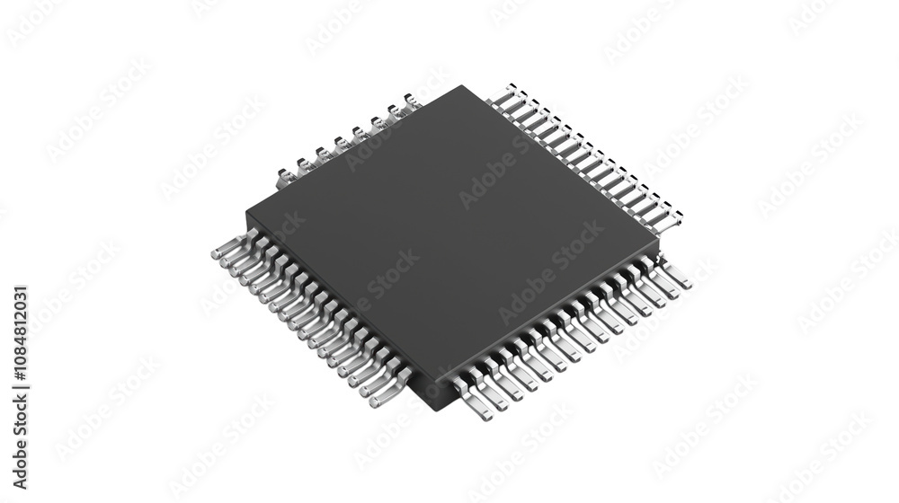 Microchip for Technology and Electronics Projects isolated on transparent background Microchip for Technology and Electronics Projects isolated on transparent background