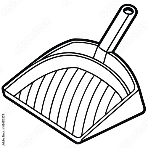 Dust Pan Vector Silhouette line art style