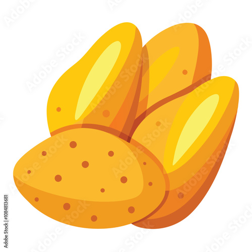 Potato Wedges vector illustration isolated on a white background