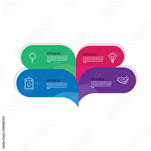 Four Step infographic with speech bubbles template