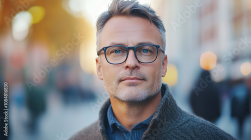 A man wearing glasses and a sweater