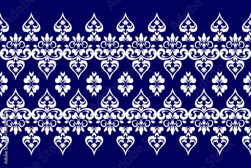 Geometric ethnic oriental ikat pattern traditional Design for background,carpet,wallpaper,clothing,wrapping,Batik,fabric,Vector illustration.embroidery style.