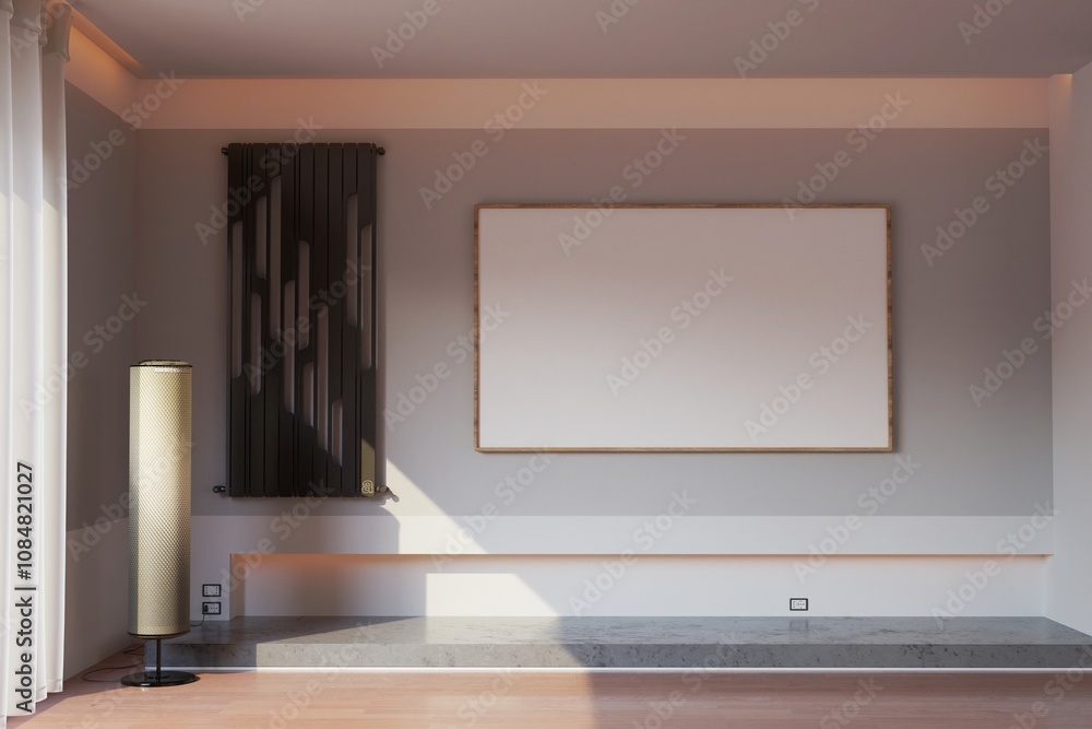 empty wall canvas display mockup vector empty wall canvas display mockup vector