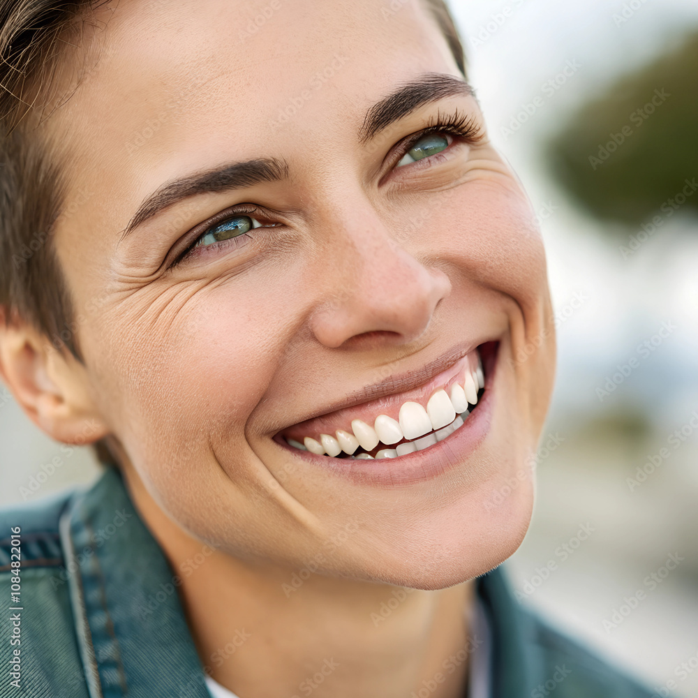 Close Up Portrait of a Woman. Dental Care, Healthy Smile. Close Up Portrait of a Woman. Dental Care, Healthy Smile.
