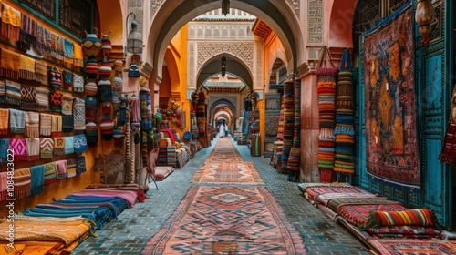 Vibrant Moroccan Souk: A Tapestry of Colors and Textures