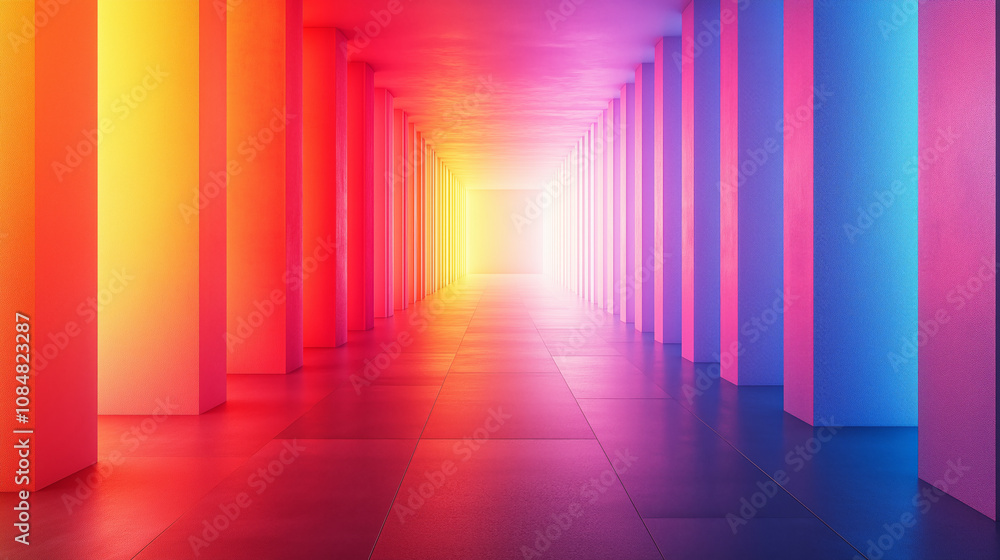 Channel under colored lighting Channel under colored lighting