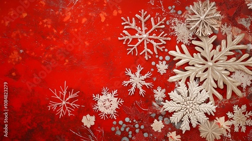 クリスマスと雪の結晶の壁紙