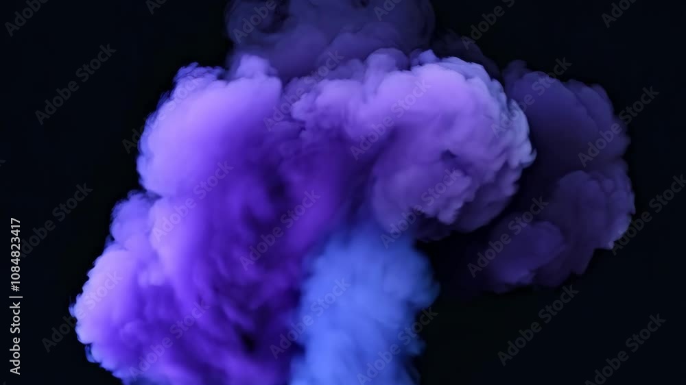 Animation of abstract swirling neon purple smoke on black background. Dark violet magical fog. Mystic effect for Halloween. Color of 2025 year Animation of abstract swirling neon purple smoke on black background. Dark violet magical fog. Mystic effect for Halloween. Color of 2025 year