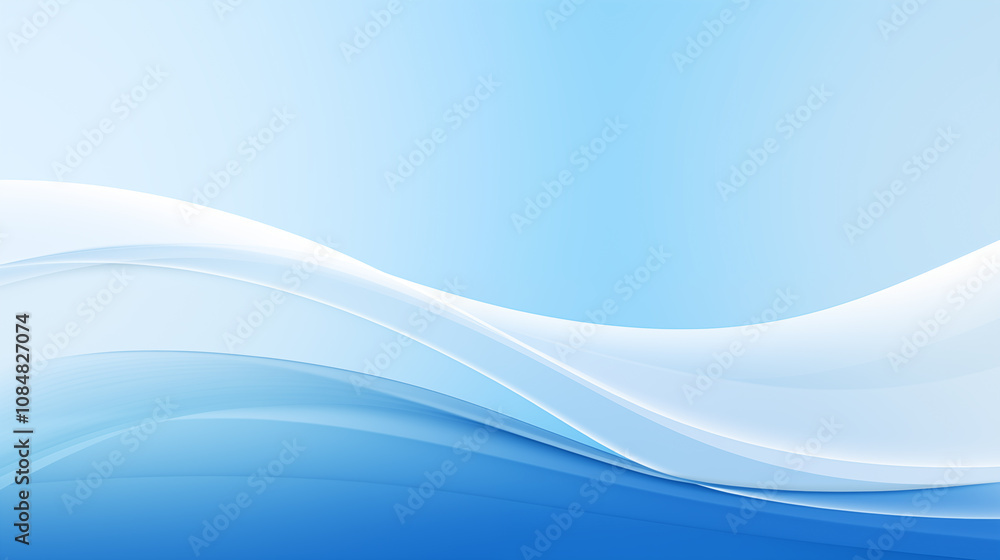 Naklejka premium Abstract blue wave curve business background