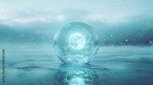 Wallpaper Mural A Glowing Moon Trapped Inside a Crystal Sphere Torontodigital.ca