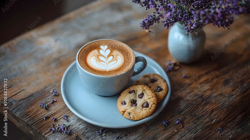 Enjoying Coffee and Cookies Cozy Café Setting Food Photography Rustic Environment Close-Up View Indulging in Comfort Food Enjoying Coffee and Cookies Cozy Café Setting Food Photography Rustic Environment Close-Up View Indulging in Comfort Food