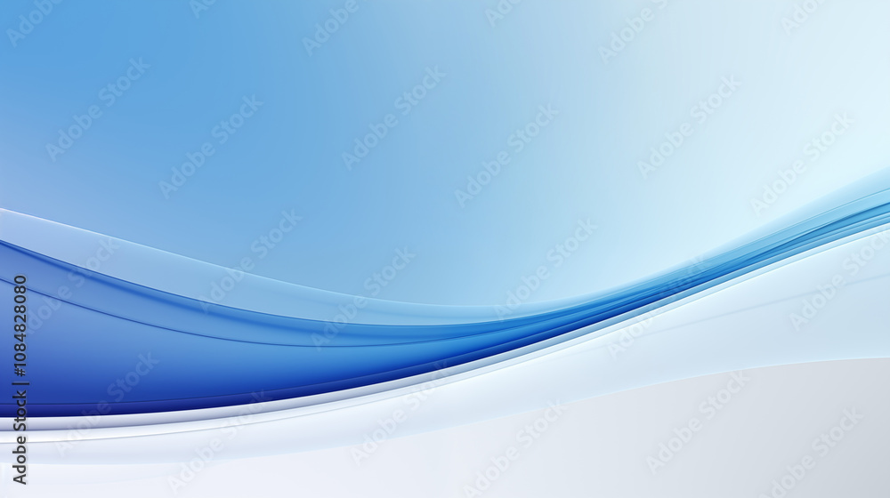 Fototapeta premium Abstract blue wave curve business background