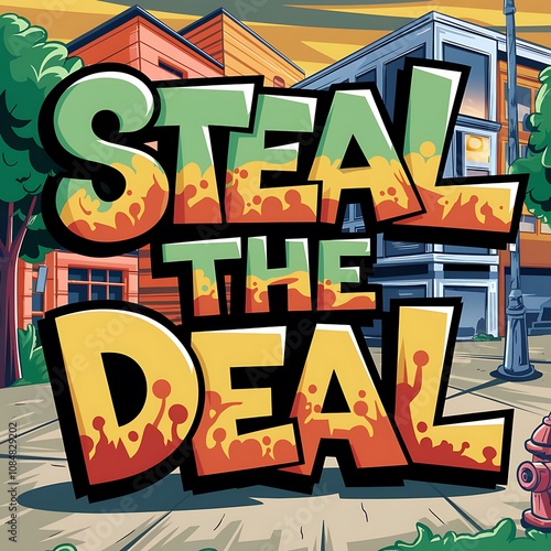 Steal The Deal Urban Street Scene Graffiti Art photo