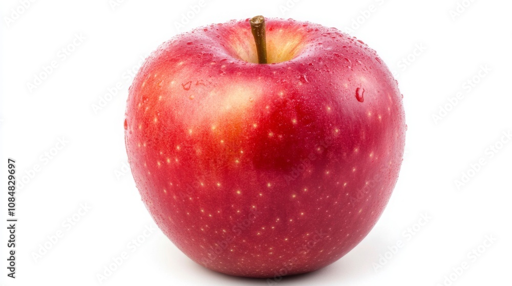 Red, ripe apple isolated on white background, perfect for healthy diet and delicious snack Red, ripe apple isolated on white background, perfect for healthy diet and delicious snack