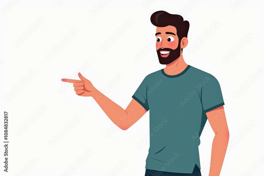 Happy Man Pointing Illustration Perfect for Web Design, Marketing, and Presentations Happy Man Pointing Illustration Perfect for Web Design, Marketing, and Presentations